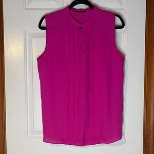T Tahari Fuchsia Sleeveless Blouse